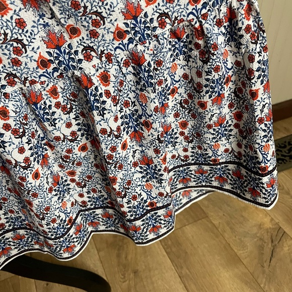 Max Studio Floral Ruffle Sleeve Midi Dress - Blue and orange size Medium - Picture 11 of 15